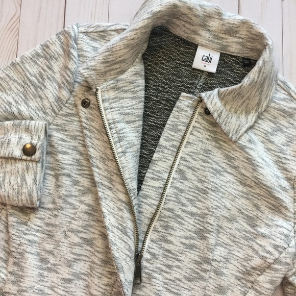 CAbi #5102 Marled Gray Neo Knit Moto Jacket XS EUC - Picture 7 of 8